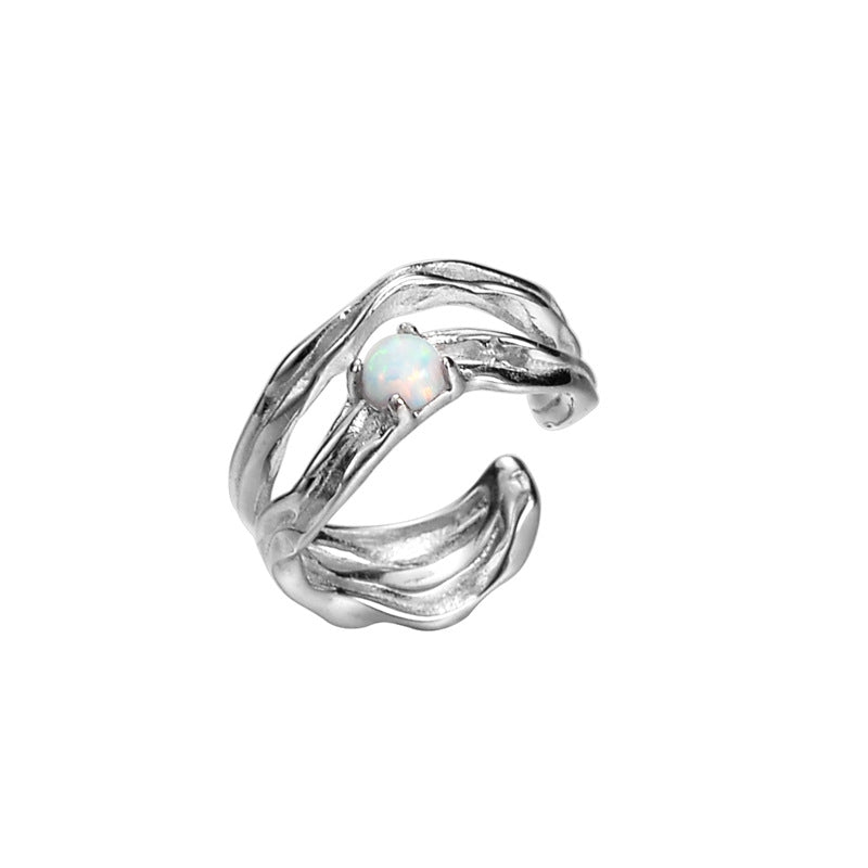 Manchette d'oreille irrégulière opale E1134, 1 pièce