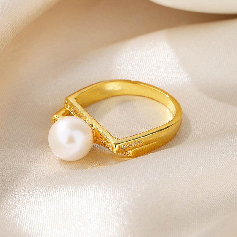 Bague solitaire perle d'eau douce RN1020