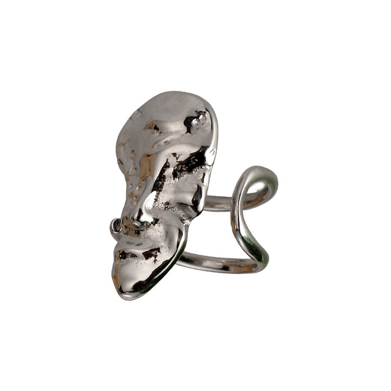 Bague large froissée abstraite R1133