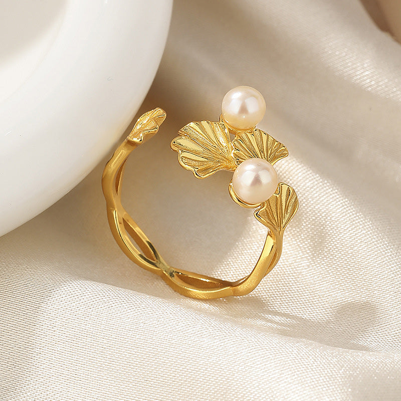 Bague Ginkgo Perle d'Eau Douce RN1000