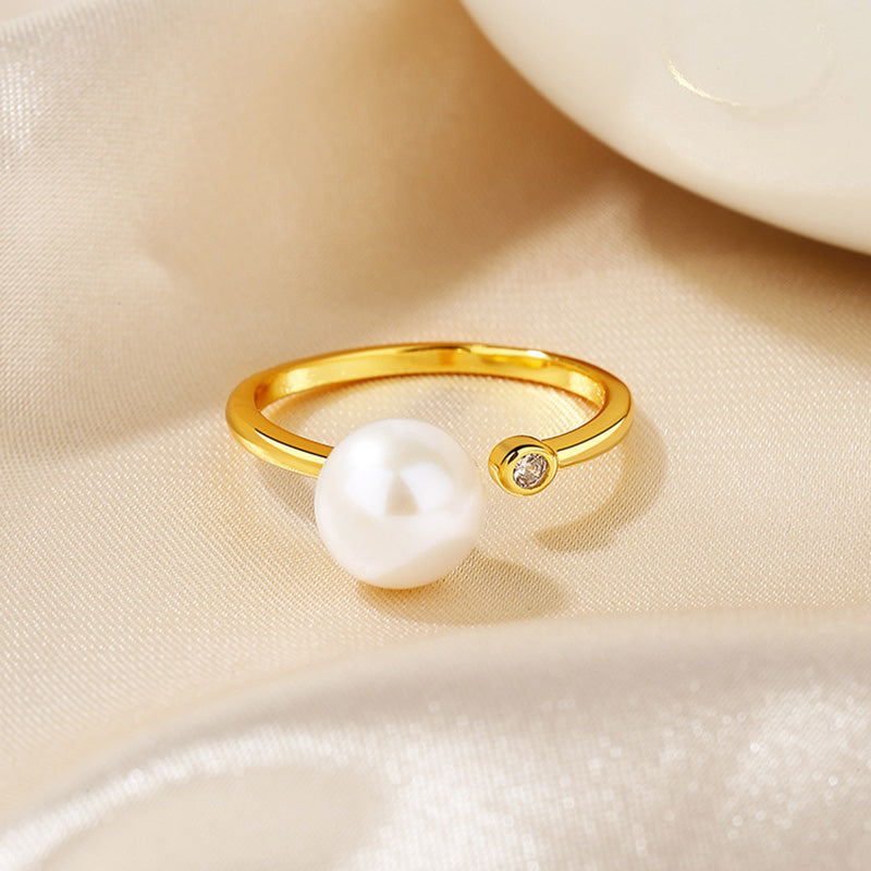 Bague florale en perles d'eau douce RN1006