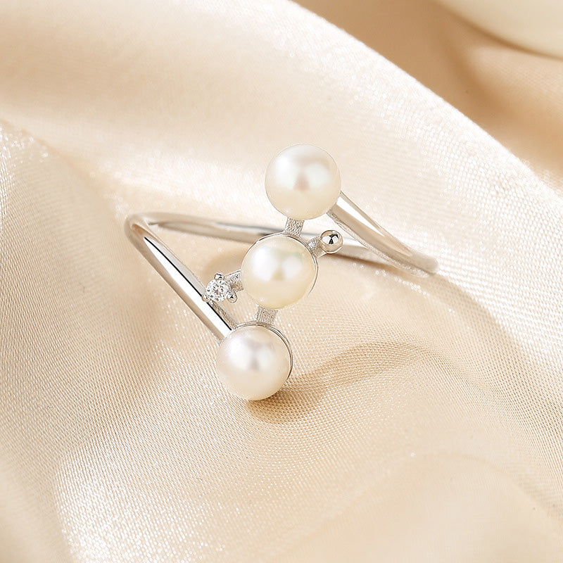 Bague 3 perles d'eau douce RN1008