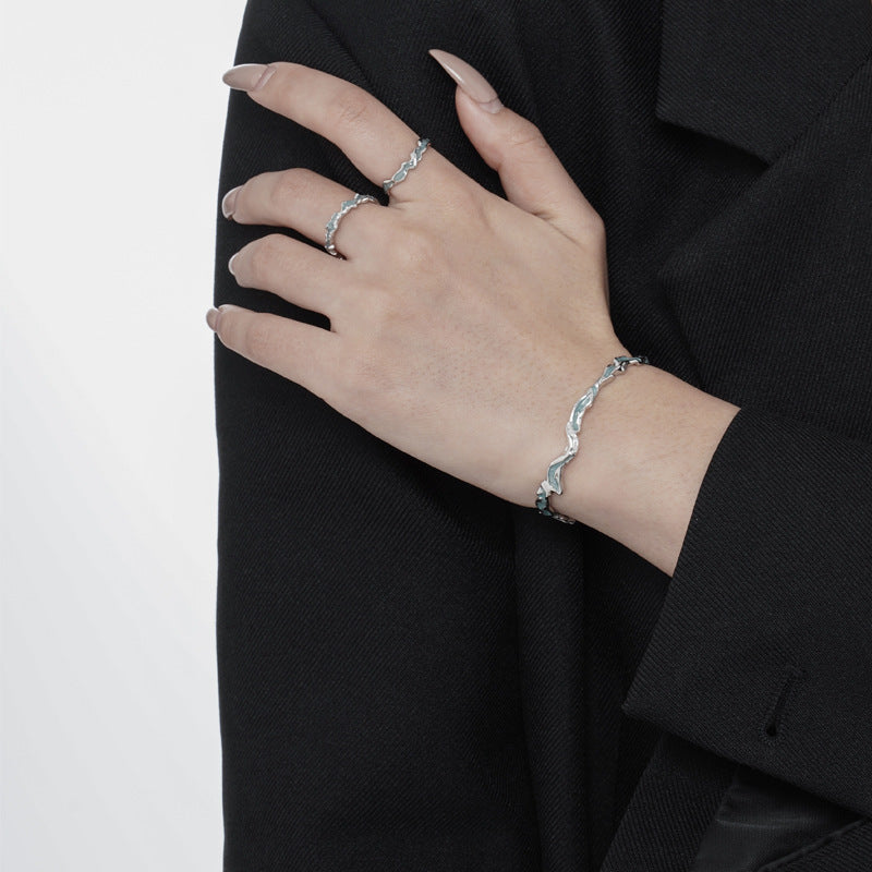 Bague irrégulière en émail originale R1177
