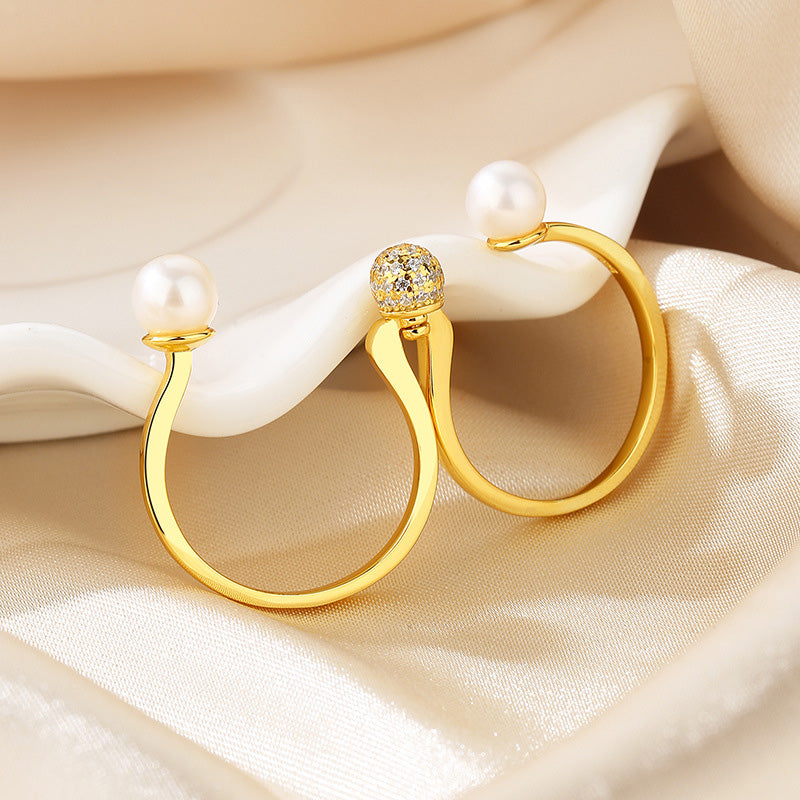Bague 3 Boules Perle d'Eau Douce RN1009