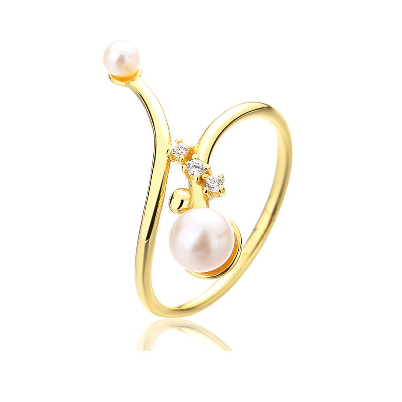 Bague florale en perles d'eau douce RN1022