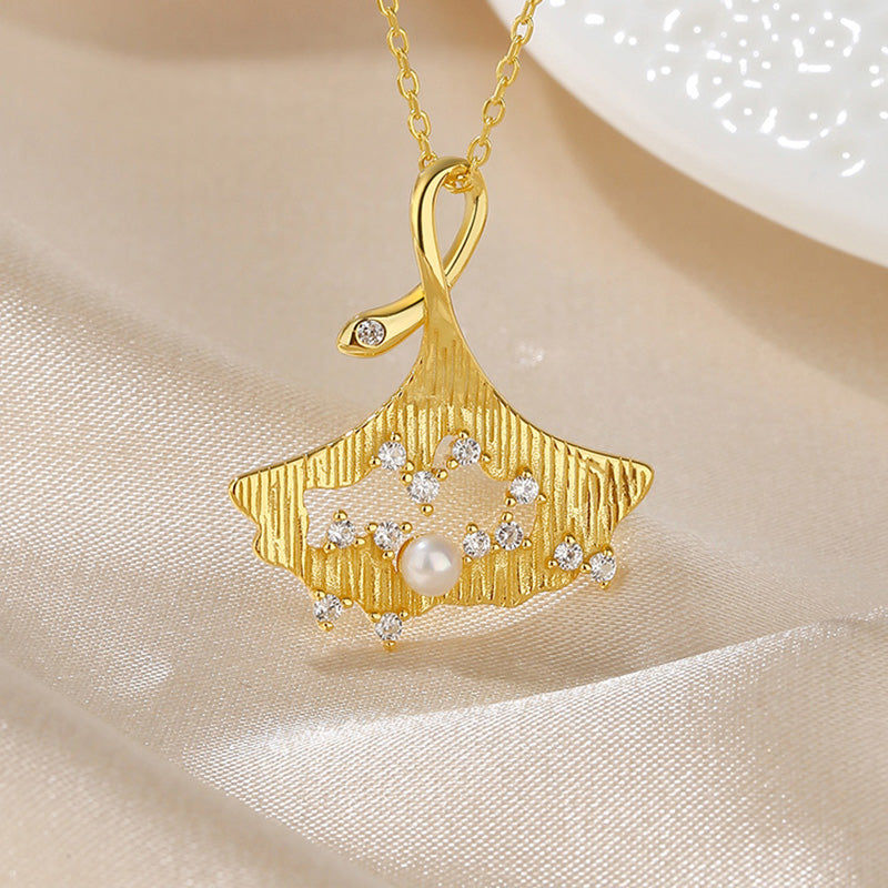 Pendentif Ginkgo perle d'eau douce uniquement PN1010