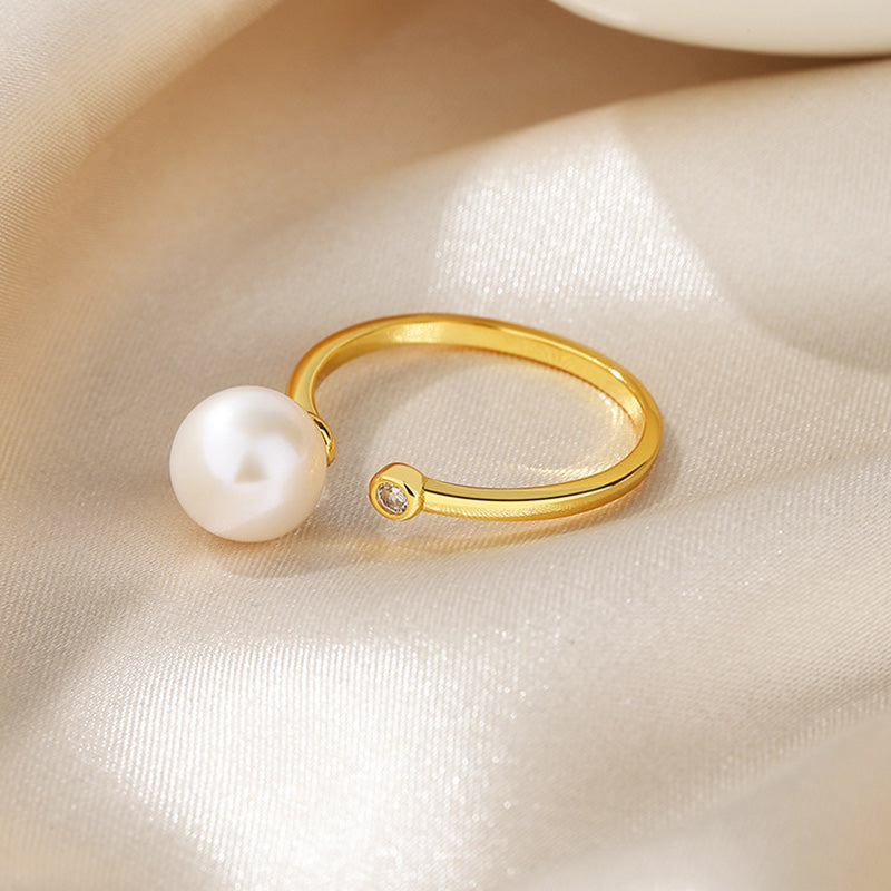 Bague florale en perles d'eau douce RN1006