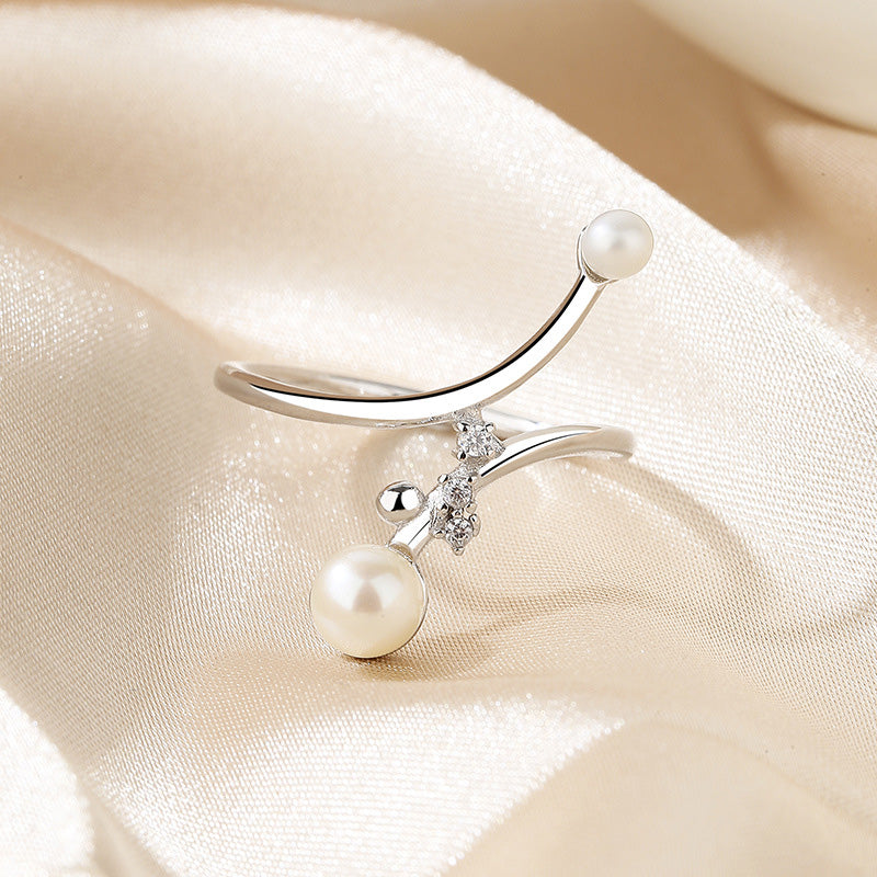 Bague florale en perles d'eau douce RN1022