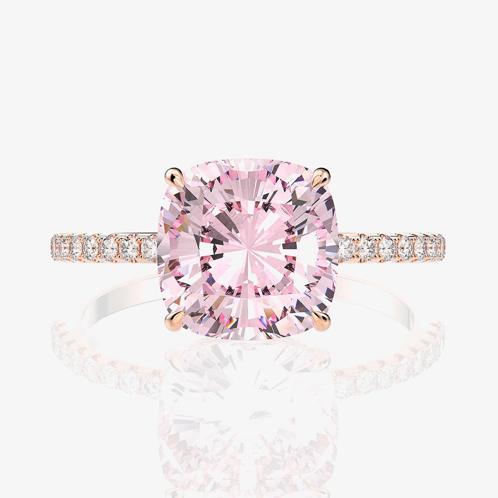 Bague de mariage coussin Kunzite R0947
