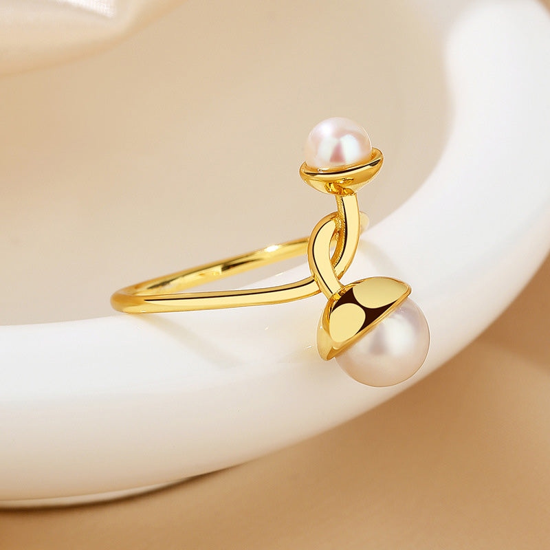 Bague florale en perles d'eau douce RN1010
