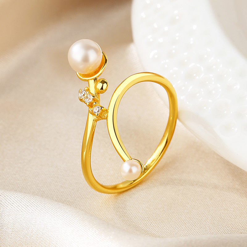 Bague florale en perles d'eau douce RN1022