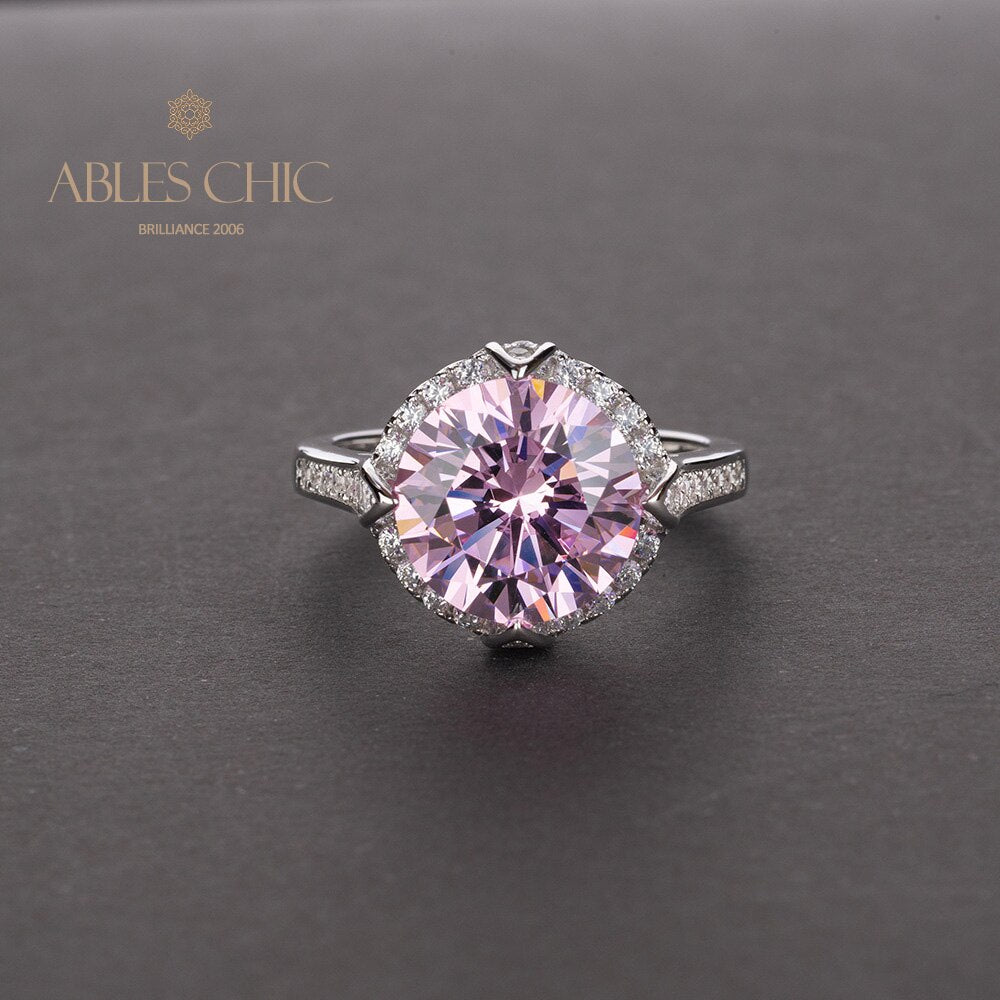 Bague solitaire avec pierres précieuses R0312