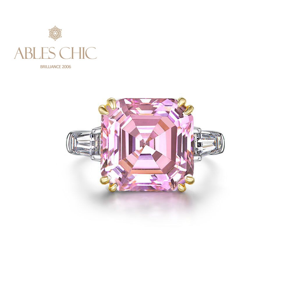 Asscher Bague de mariage citrine jaune R0864