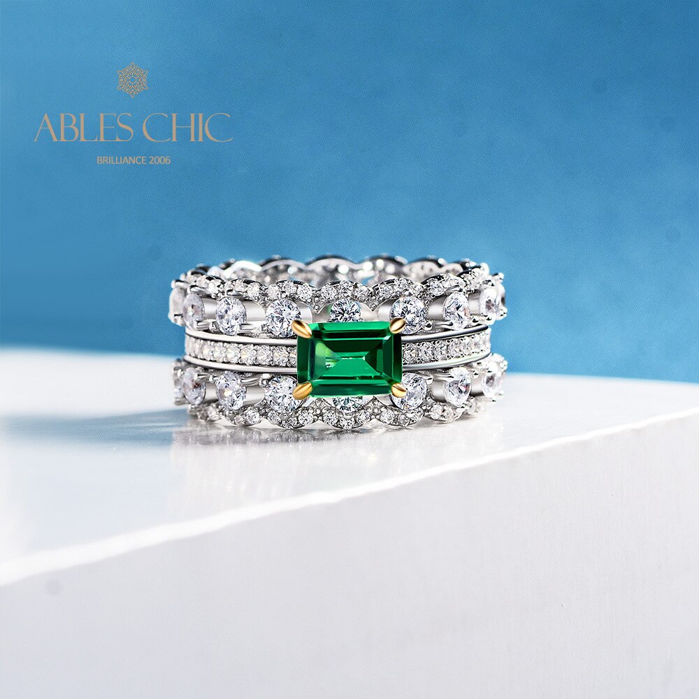 Bague Cocktail Emeraude 3 Rangs R1380