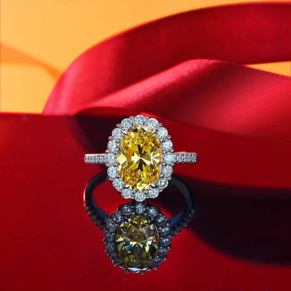 Bague de fiançailles ovale citrine R1021
