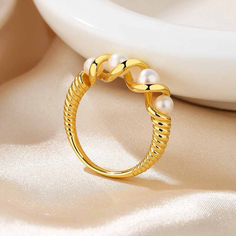 Bague fil de perles d'eau douce RN1001