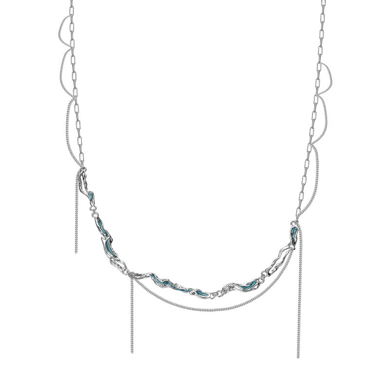 Collier irrégulier en émail texturé N1017