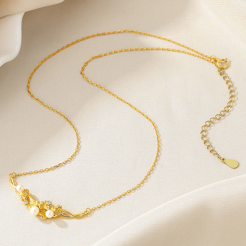 Collier de perles d'eau douce Ginkgo Posy PN1006