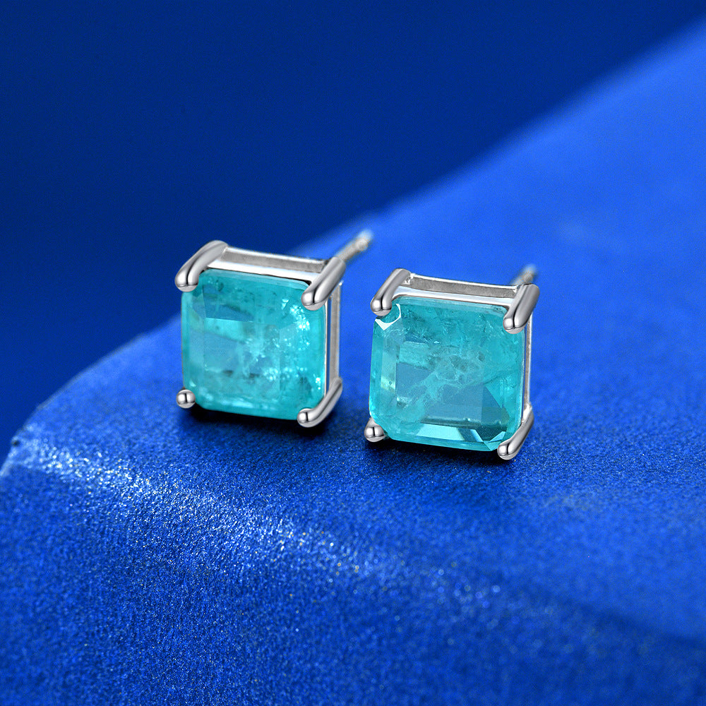 Boucles d'oreilles carrées Paraiba E0126