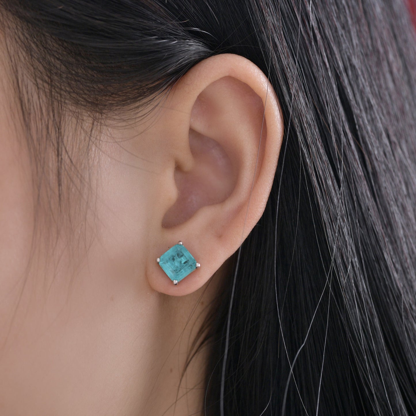 Boucles d'oreilles carrées Paraiba E0126