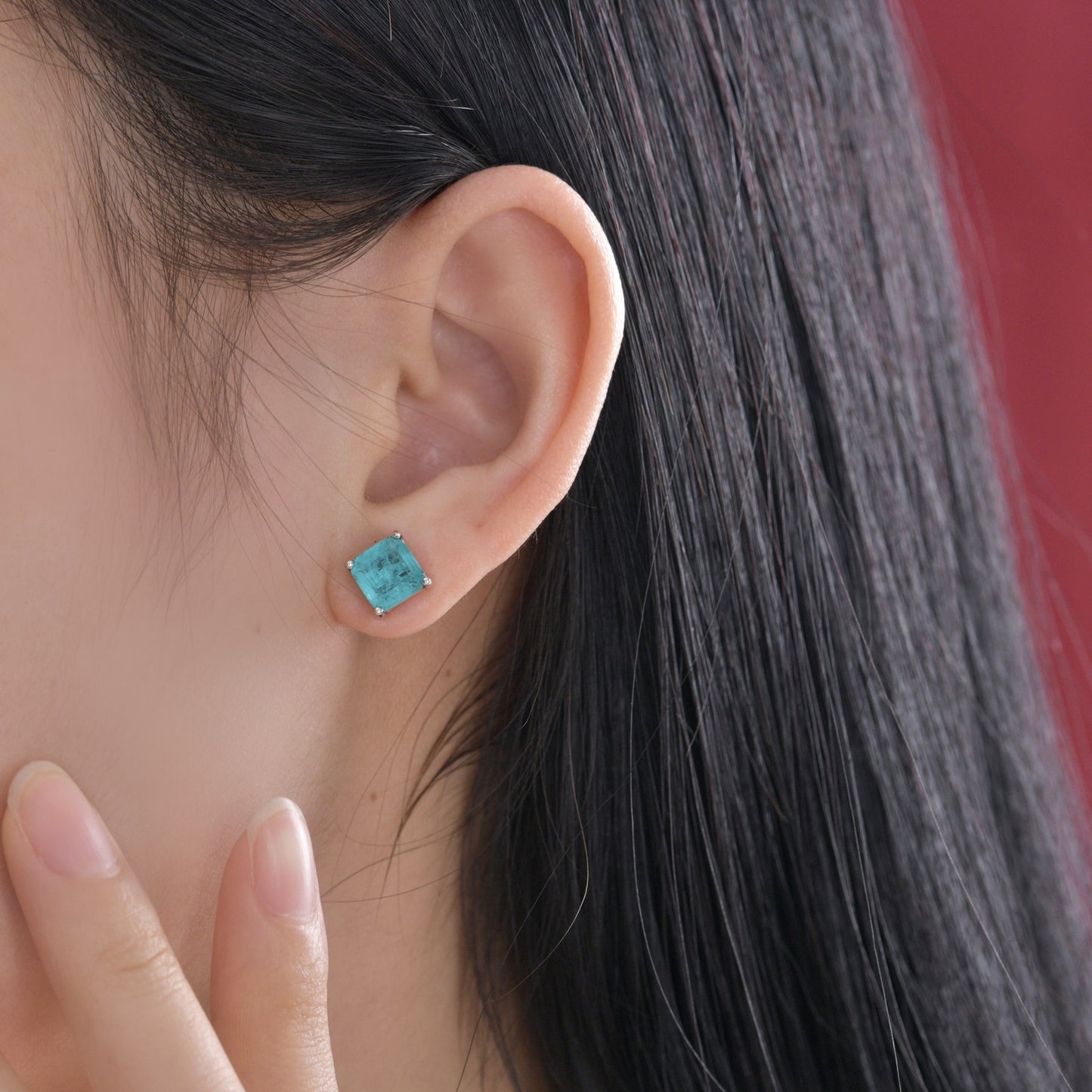Boucles d'oreilles carrées Paraiba E0126