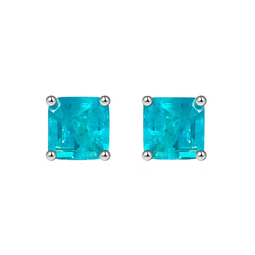 Boucles d'oreilles carrées Paraiba E0126
