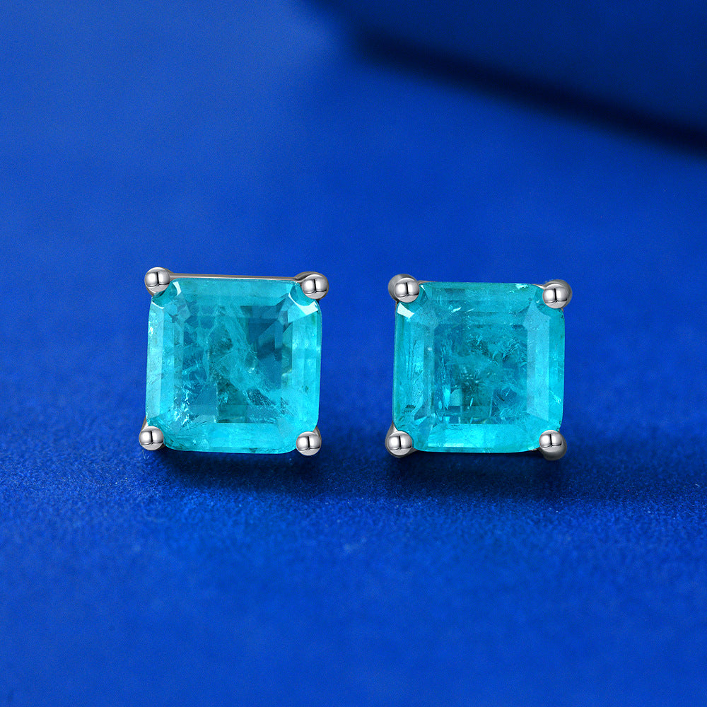 Boucles d'oreilles carrées Paraiba E0126