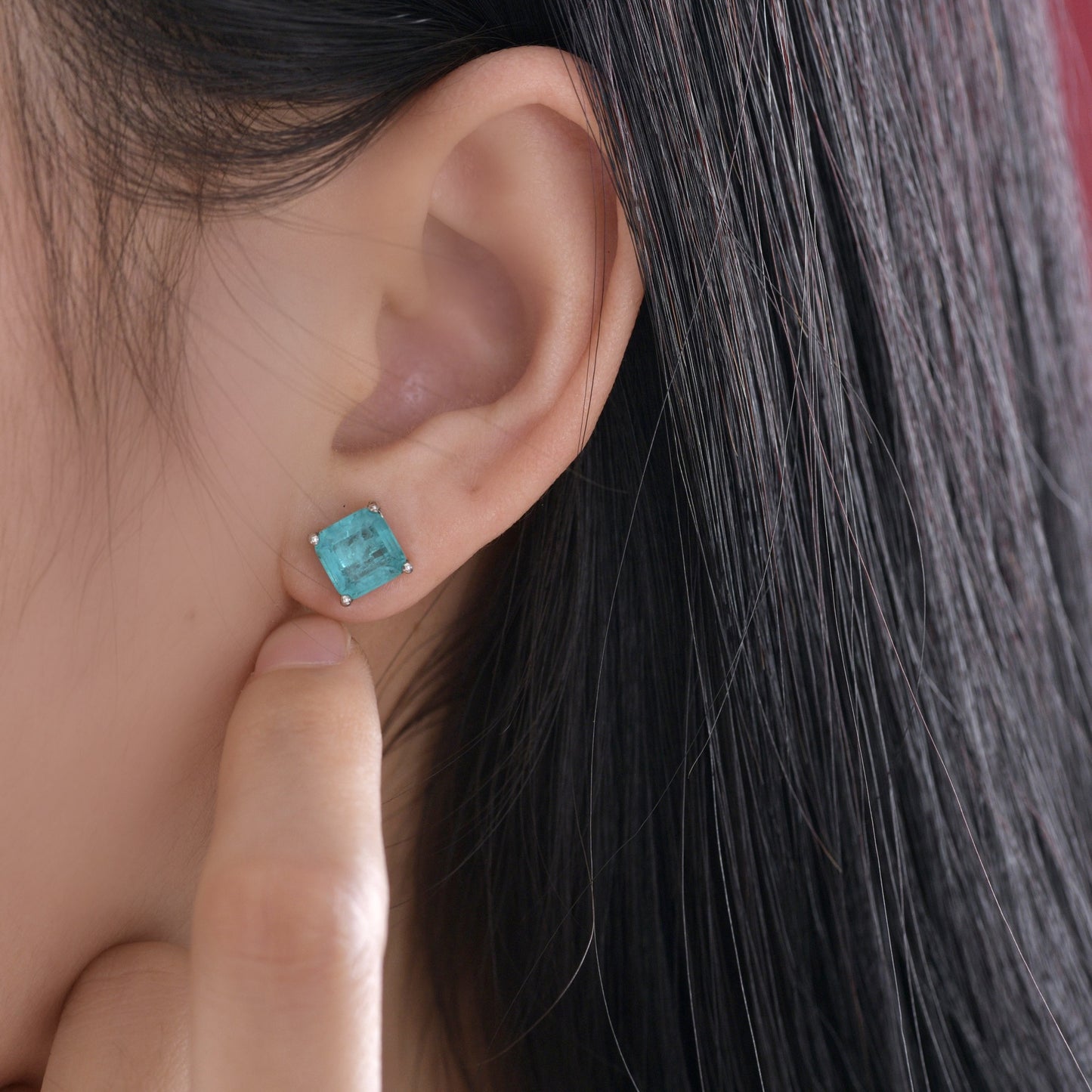 Boucles d'oreilles carrées Paraiba E0126