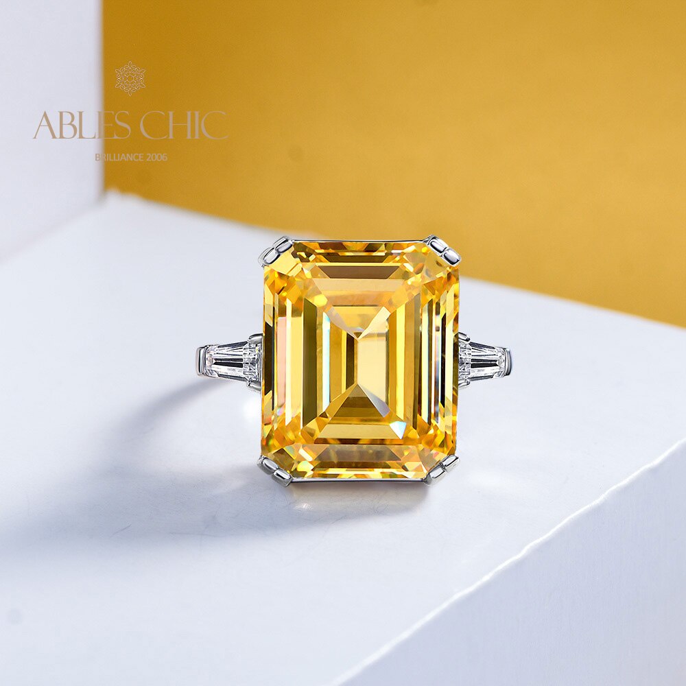 Bague citrine taille émeraude R1243