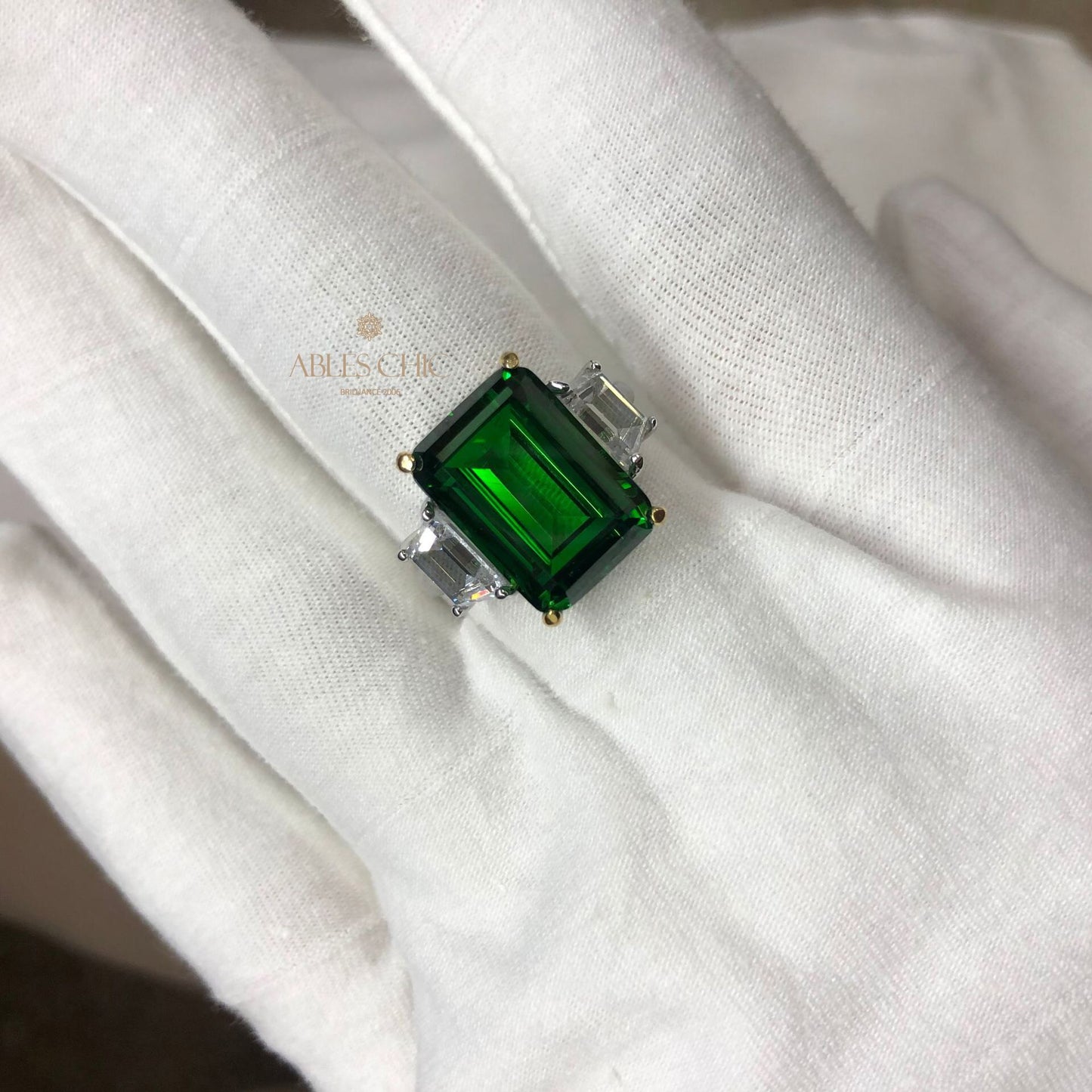 Bague de fiançailles Lab Emeraude Paraiba R0314