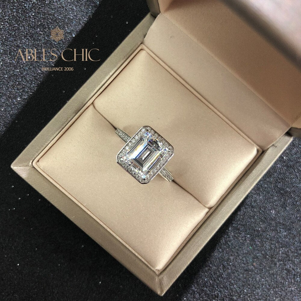Bague de mariage émeraude de laboratoire R0303