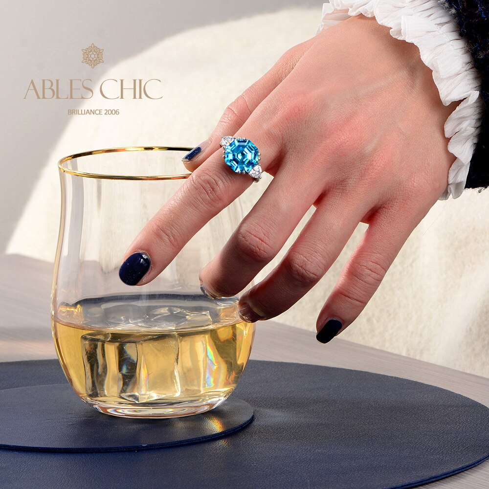 Bague de mariage octogone tanzanite R0324