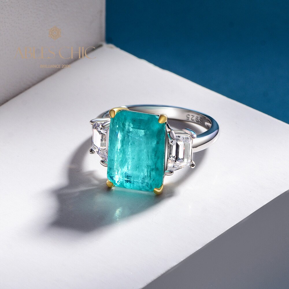 Bague de fiançailles Lab Emeraude Paraiba R0314