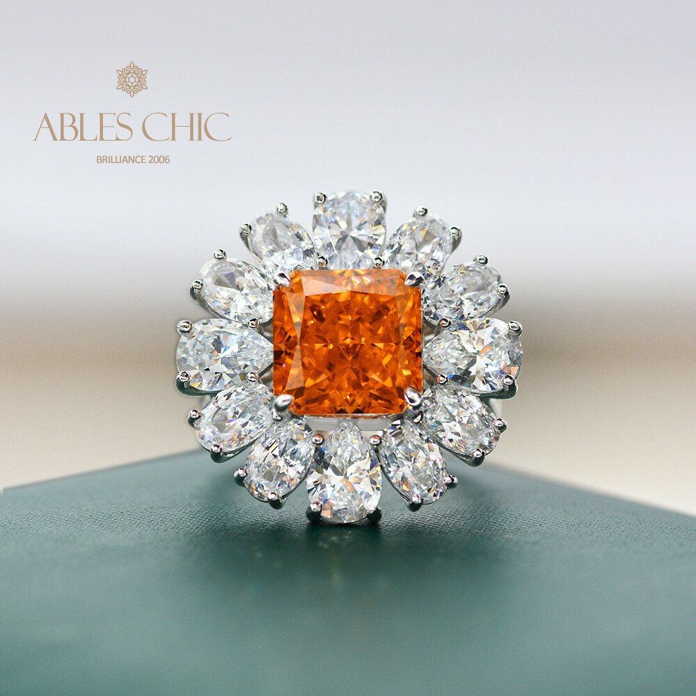 Bague topaze fleur pavée R1569