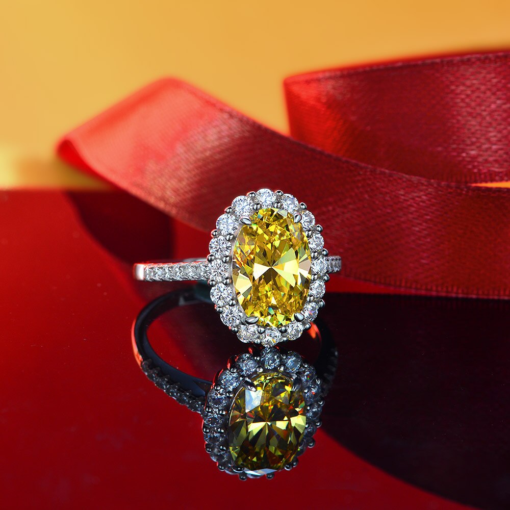 Bague de fiançailles ovale citrine R1021