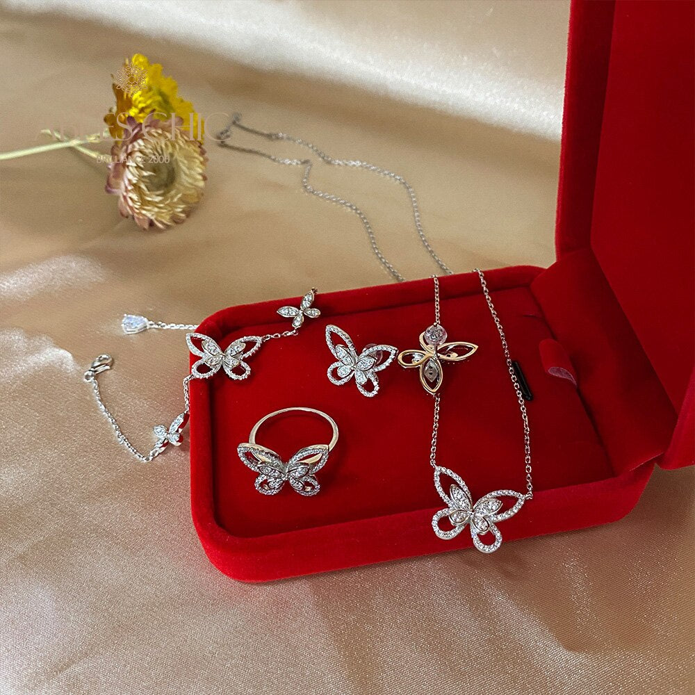 Bracelet glacé papillon pavé B0486