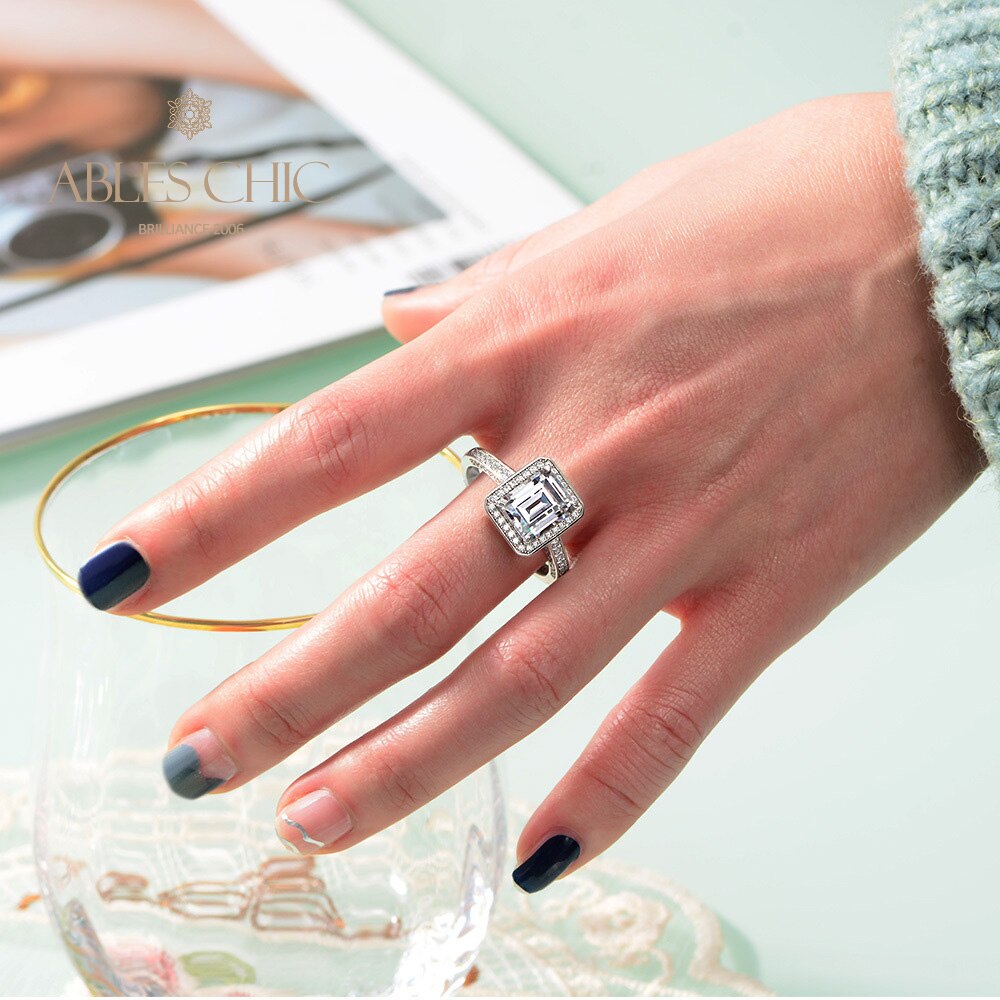 Bague de mariage émeraude de laboratoire R0303
