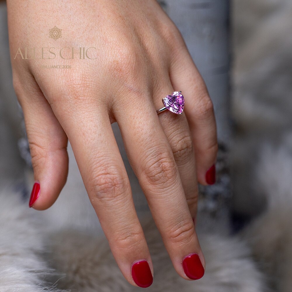 Bague de mariée solitaire coeur Kunzite R0308