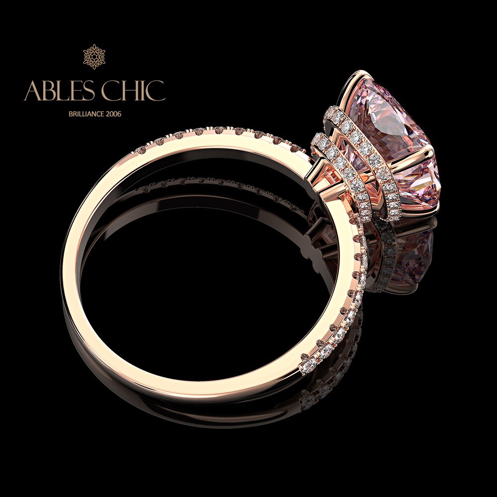 Bague de mariage coussin Kunzite R0947