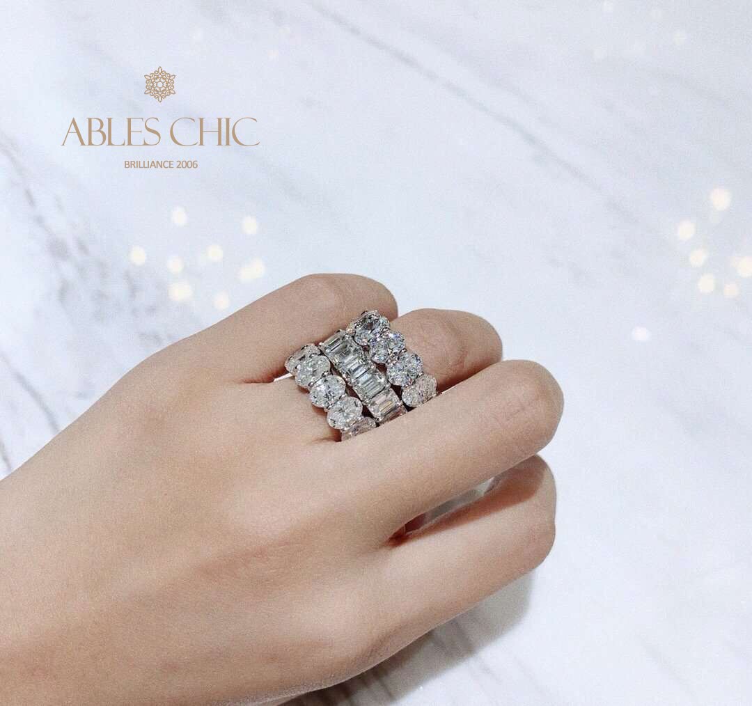 Alliance oblongue en diamant R0941