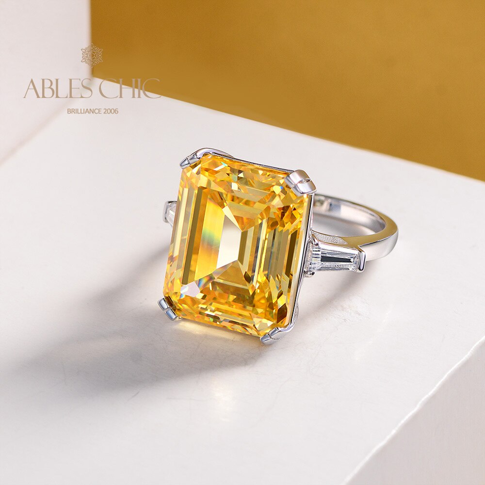 Bague citrine taille émeraude R1243