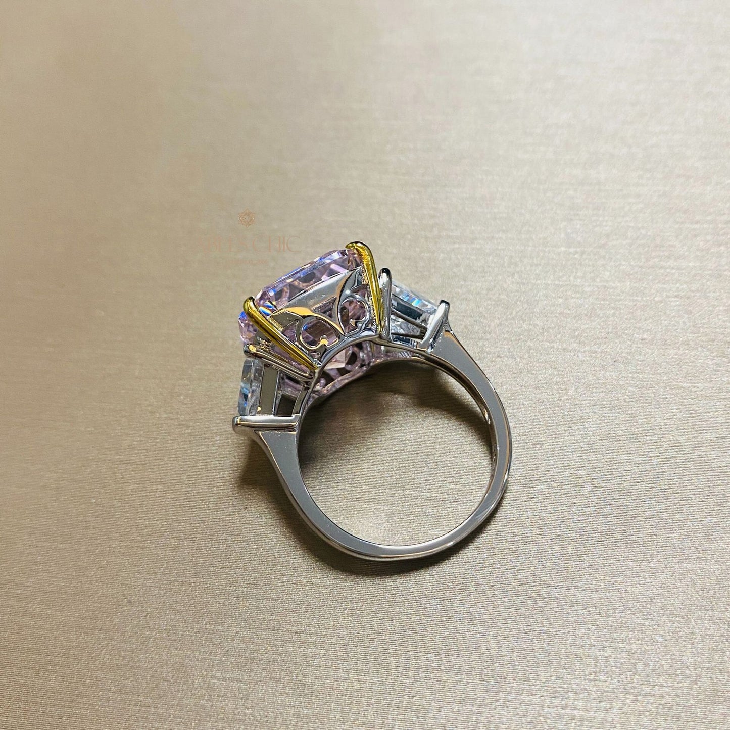 Bague de mariage fluorite morganite R0311