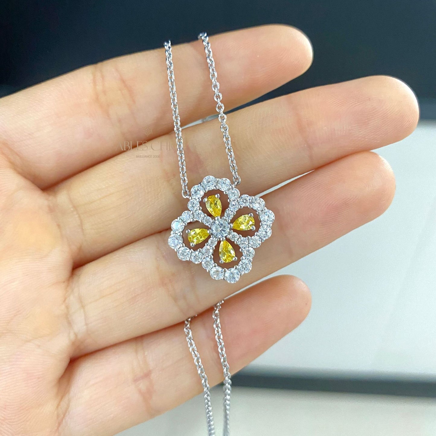 Pendentif Trèfle Béryl P0682