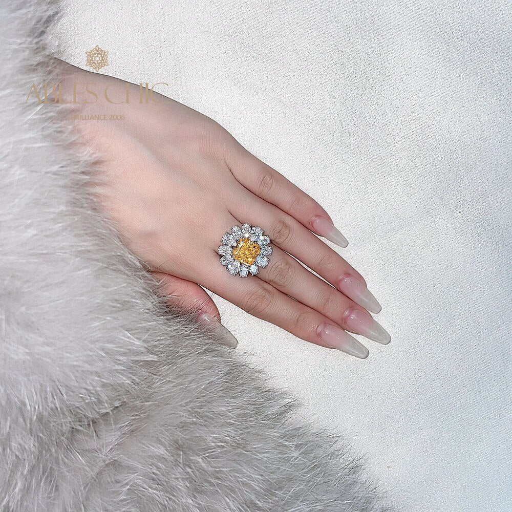 Bague topaze fleur pavée R1569