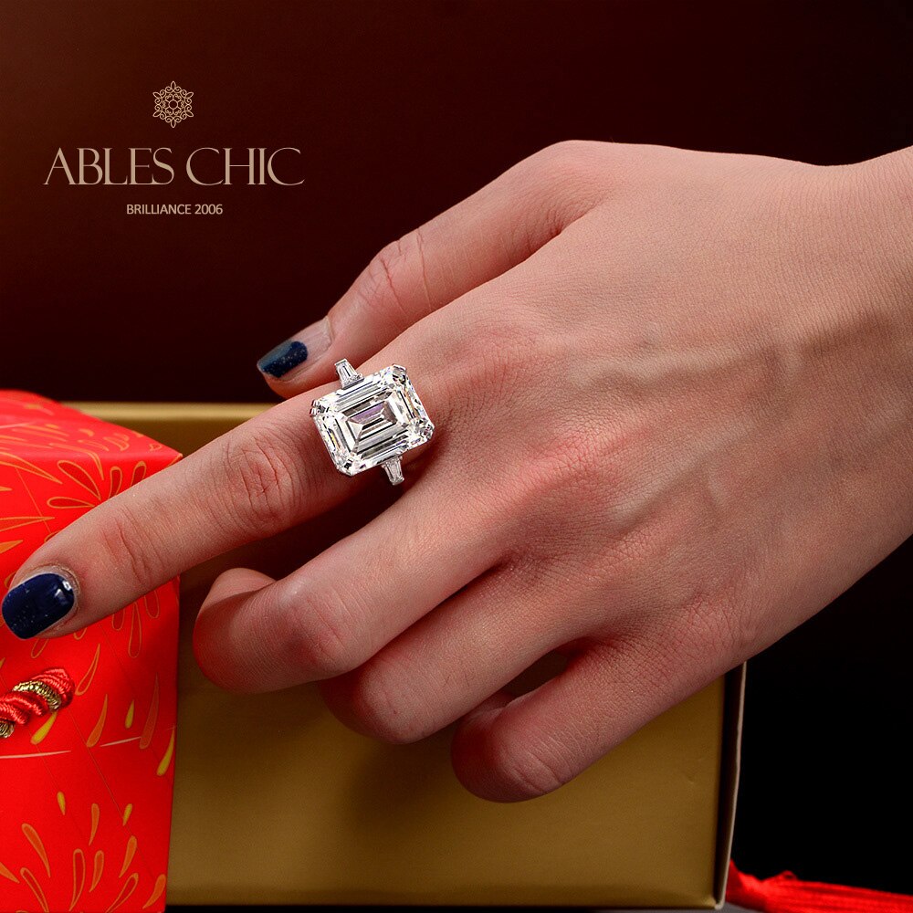Bague citrine taille émeraude R1243