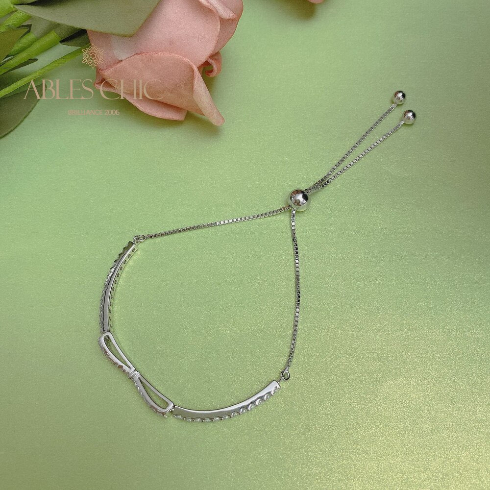 Bracelet Bling avec nœud papillon pavé B0823