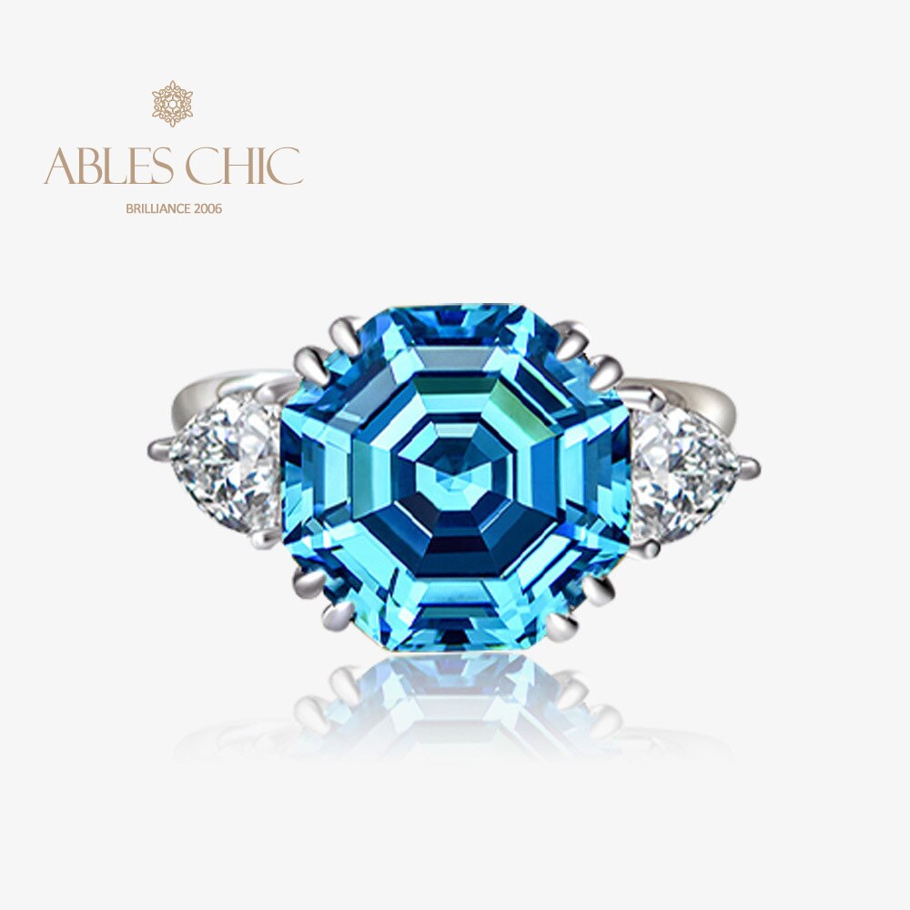 Bague de mariage octogone tanzanite R0324