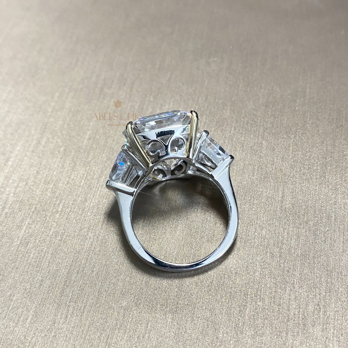 Bague de mariage fluorite morganite R0311