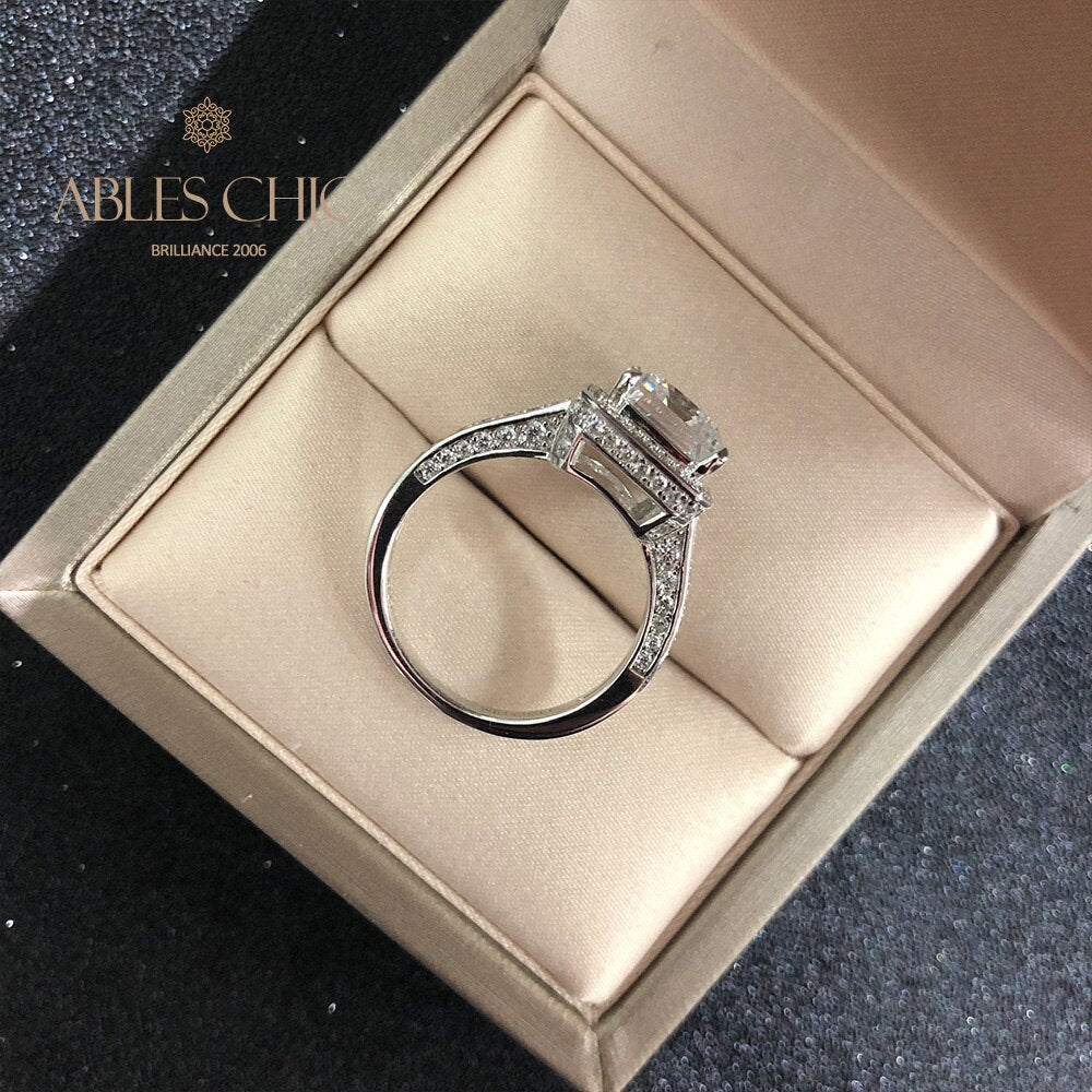 Bague de mariage émeraude de laboratoire R0303