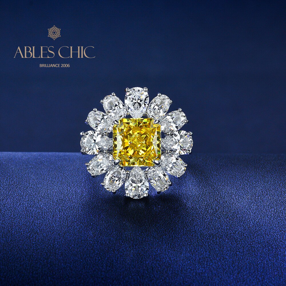 Bague topaze fleur pavée R1569